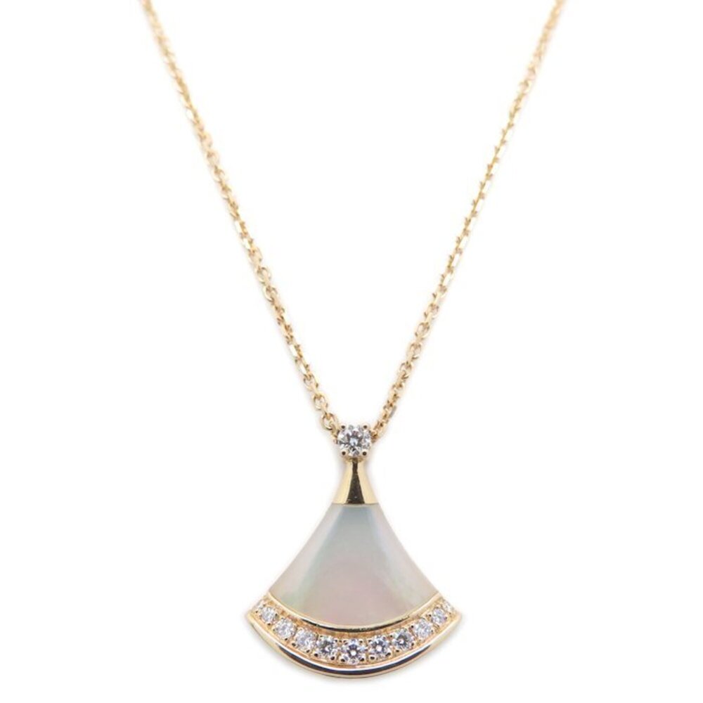 BVLGARI Diva's Dream Diamond Mother-of-Pearl Necklace 18KPG Women's 358365 29...